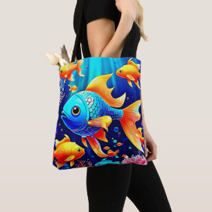 Bolso De Tela Diseño Fantasy Fish Swim