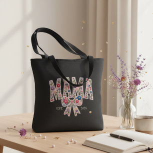 Bolso De Tela Diseño femenino de flores de perla universitario M