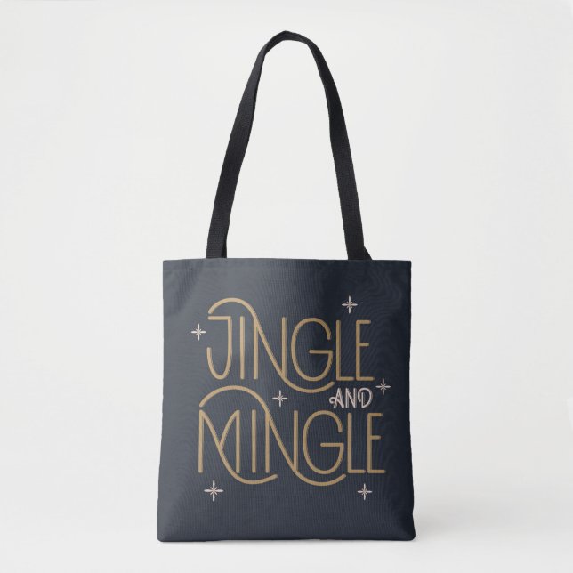 Bolso De Tela Diseño festivo de jingle y mingle (Anverso)