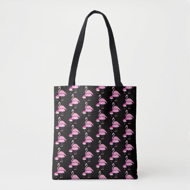Bolso De Tela Diseño Flamingo Rosa - Tote Personalizado de impre (Anverso)