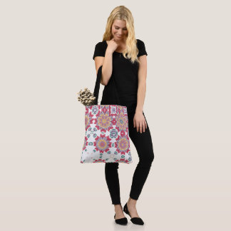 Bolso De Tela Diseño floral acuarela, impresión floral rosa