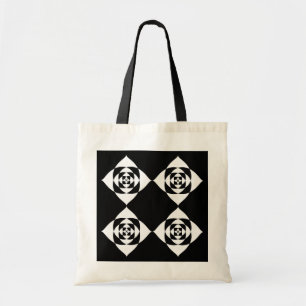 Bolso De Tela Diseño floral blanco y negro