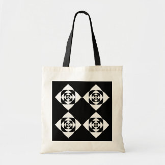 Bolso De Tela Diseño floral blanco y negro