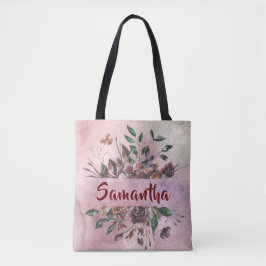 Bolso De Tela Diseño floral bonito con nombre