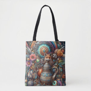 Bolso De Tela Diseño floral de Boho Fox Raccoon