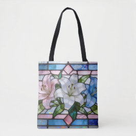 Bolso De Tela Diseño floral de lirio de vidrio emplomado elegant