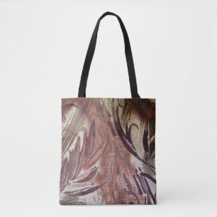 Bolso De Tela Diseño floral marrón abstracto 2