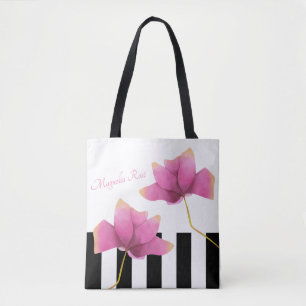 Bolso De Tela Diseño floral moderno Magnolia Rosé