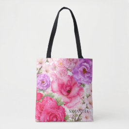 Bolso De Tela Diseño Floral Personalizado