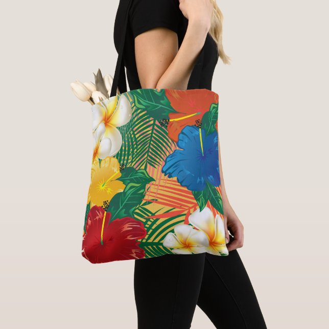 Bolso De Tela Diseño floral tropical exótico (Detalle)