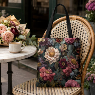 Bolso De Tela Diseño floral vintage gótico oscuro y sombrío