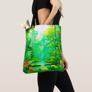 Bolso De Tela Diseño forestal exótico