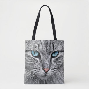 Bolso De Tela Diseño fractal de cara de gato-10682