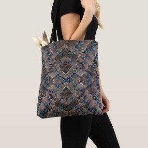 Bolso De Tela Diseño fractal pluma de faisán