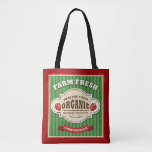 Bolso De Tela Diseño fresco del poster de la granja retra