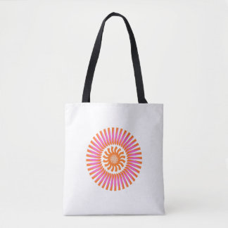 Bolso De Tela Diseño geométrico abstracto de ráfaga solar en esp
