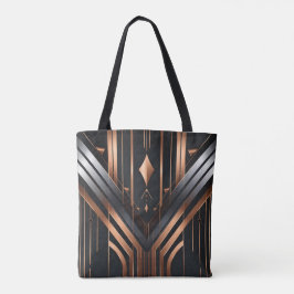 Bolso De Tela Diseño geométrico de cobre y plata Art Deco