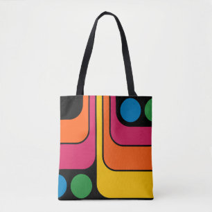 Bolso De Tela Diseño geométrico de estilo retro de la década de