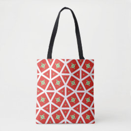 Bolso De Tela Diseño Geométrico de Estrella de Fiesta Roja