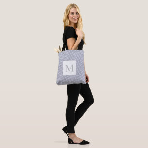 Bolso De Tela Diseño geométrico moderno monograma gris rosa suti