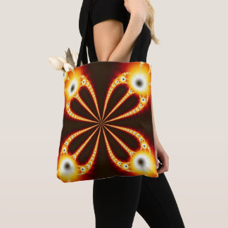 Bolso De Tela Diseño geométrico negro y naranja