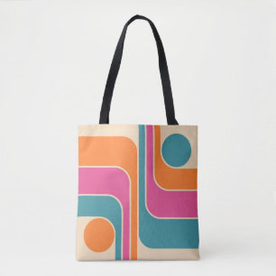 Bolso De Tela Diseño Geométrico Retro Mod