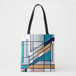 Bolso De Tela Diseño geométrico urbano audaz abstracto de estilo