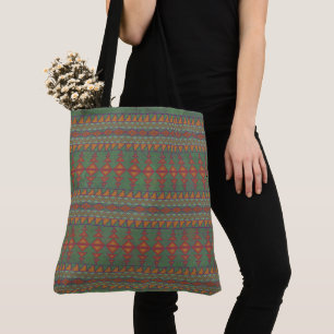 Bolso De Tela Diseño geométrico verde del suroeste de Sagebrush