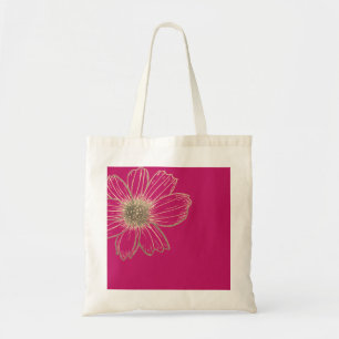 Bolso De Tela Diseño Golden Floral Rosa