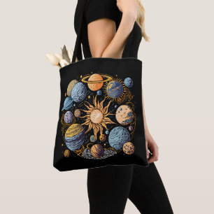 Bolso De Tela Diseño gráfico del sistema solar