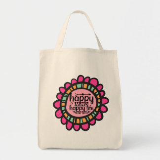 Bolso De Tela Diseño gráfico motivacional de Happy Mind Happy Li