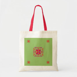 Bolso De Tela Diseño gráfico rojo púrpura y verde