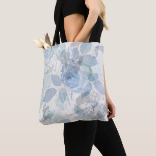 Bolso De Tela Diseño gruñón de Rosas azules