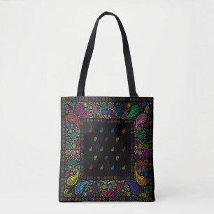 Bolso De Tela Diseño Hippie colorido