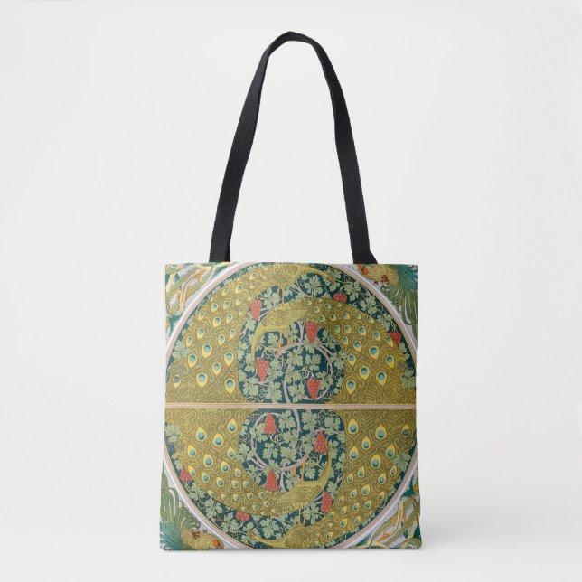 Bolso De Tela Diseño intrincado de estilo Art Nouveau pavo (Anverso)