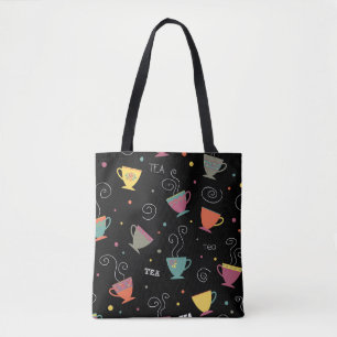 Bolso De Tela Diseño invernal de tazas de té voladoras