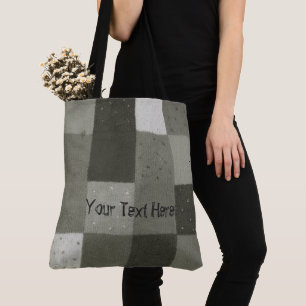 Bolso De Tela diseño knittted blanco y negro del remiendo del