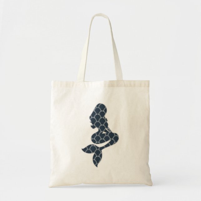 Bolso De Tela diseño lamentable de la silueta de la sirena (Frente)