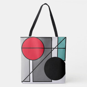Bolso De Tela Diseño “Líneas y redondos "