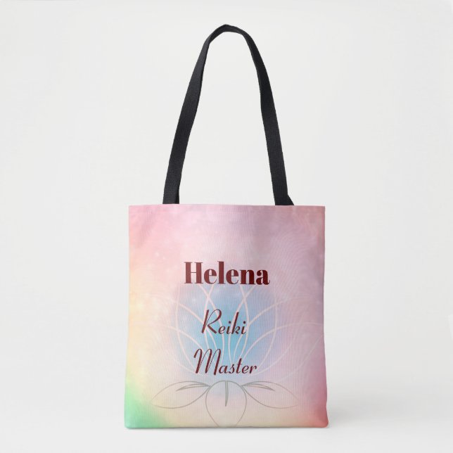 Bolso De Tela Diseño maestro de Reiki personalizado en Bonito (Anverso)