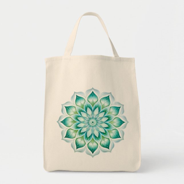 Bolso De Tela Diseño Mandala / Flor (Frente)