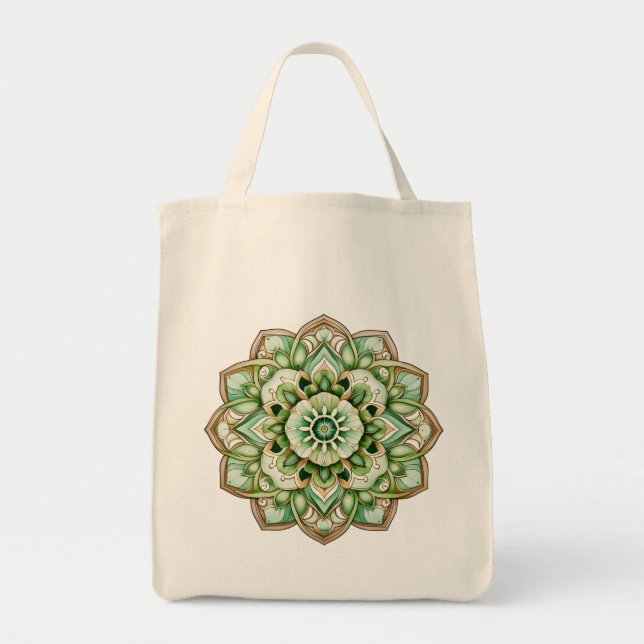 Bolso De Tela Diseño Mandala / Flor (Frente)
