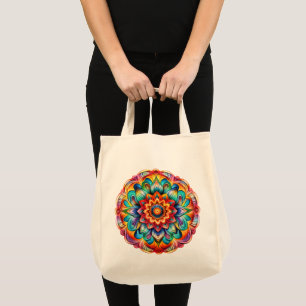 Bolso De Tela Diseño Mandala / Flor