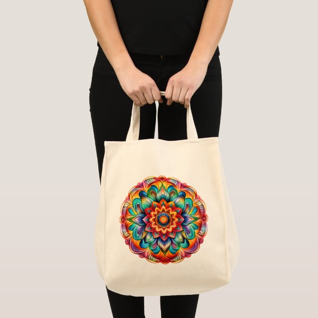 Bolso De Tela Diseño Mandala / Flor (Anverso (producto))