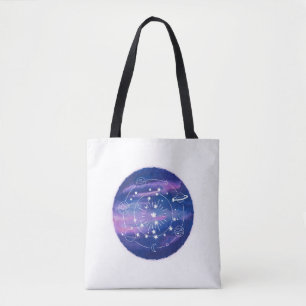 Bolso De Tela Diseño Minimalista de Luna Galáctica   Arte Estéti