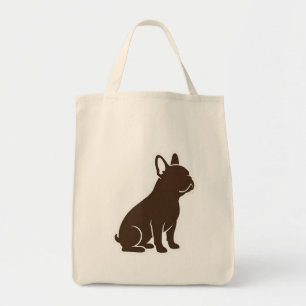 Bolso De Tela Diseño minimalista de silueta de Bulldog Francés p