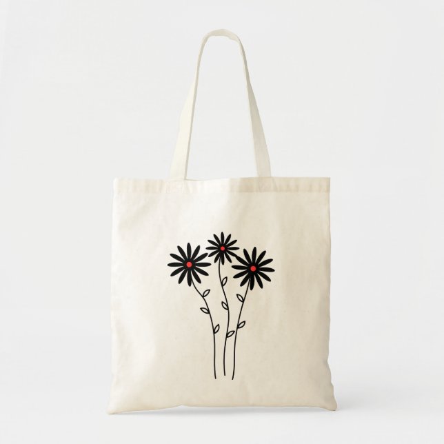 Bolso De Tela Diseño mínimo de las flores (Frente)