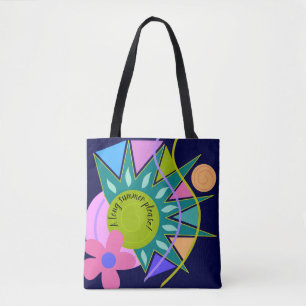 Bolso De Tela Diseño moderno de verano colorido con texto person