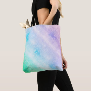 Bolso De Tela Diseño moderno Purpurina azul morado Ombre Glam