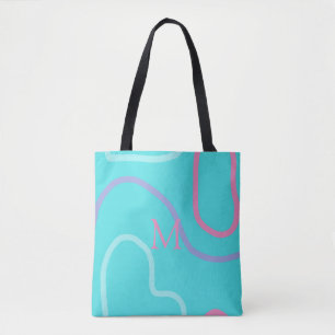 Bolso De Tela Diseño moderno violeta rosado de Aqua monogramado
